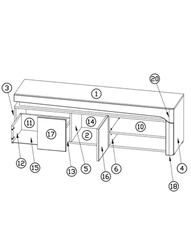 Athens Grey And White Gloss TV Unit, 3171