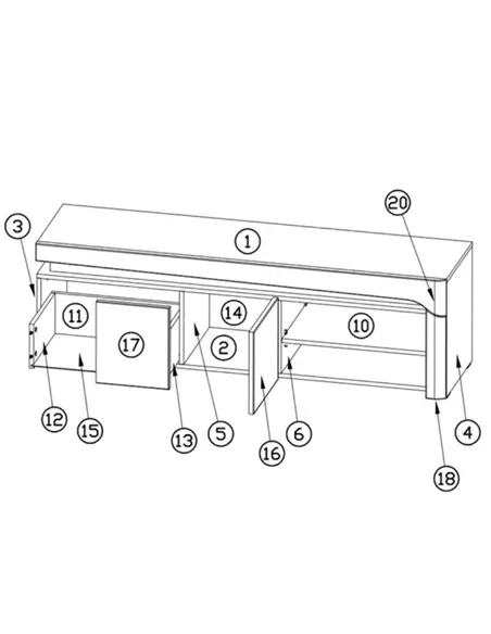Athens Grey And White Gloss TV Unit, 3171