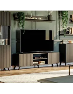 Atlantis Matte Black Large TV Cabinet, 3182 2