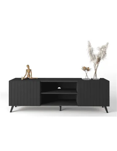Atlantis Matte Black Large TV Cabinet, 3182