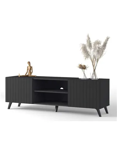 Atlantis Matte Black Large TV Cabinet, 3182