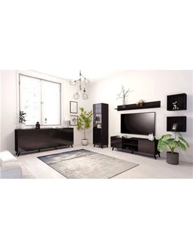 Atlantis Matte Black Large TV Cabinet, 3182