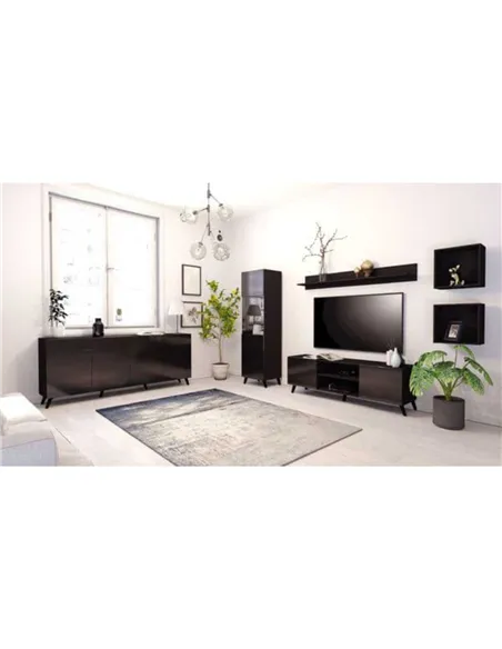 Atlantis Matte Black Large TV Cabinet, 3182