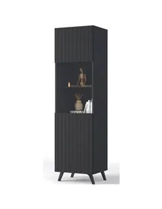 Atlantis Matte Black Tall Display Cabinet, 3183
