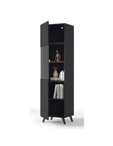 Atlantis Matte Black Tall Display Cabinet, 3183