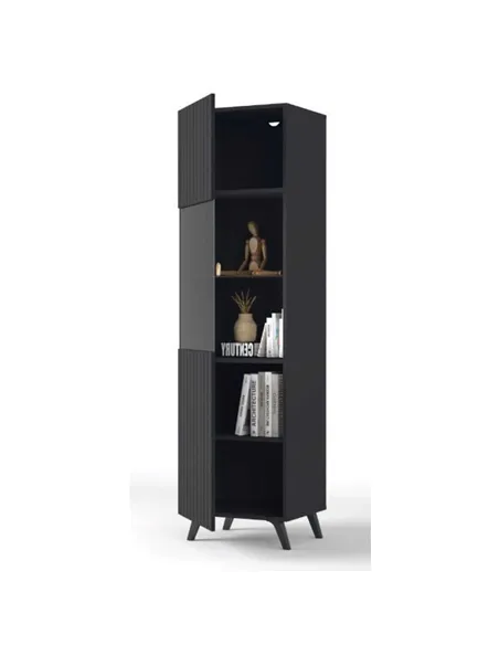 Atlantis Matte Black Tall Display Cabinet, 3183