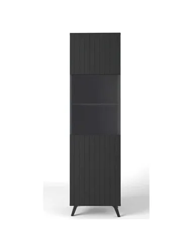 Atlantis Matte Black Tall Display Cabinet, 3183