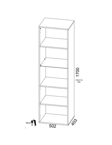 Atlantis Matte Black Tall Display Cabinet, 3183