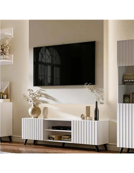 Atlantis Matte White Large TV Cabinet, 3198