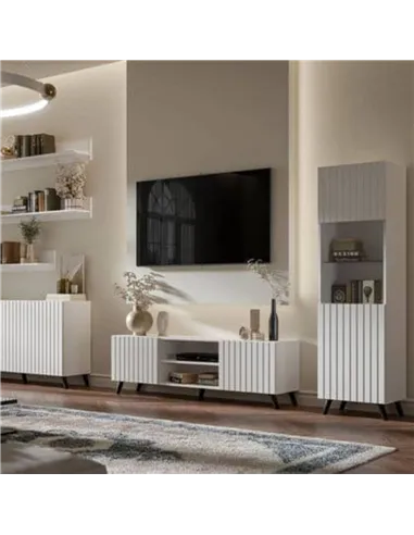 Atlantis Matte White Large TV Cabinet, 3198