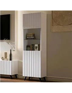 Atlantis Matte White Tall Display Cabinet, 3199