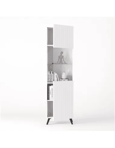 Atlantis Matte White Tall Display Cabinet, 3199