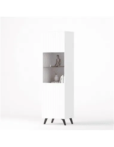 Atlantis Matte White Tall Display Cabinet, 3199