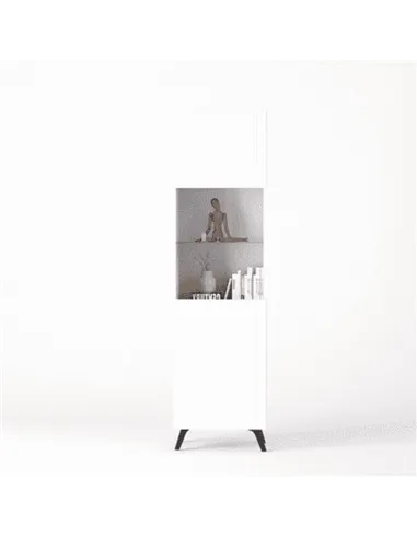 Atlantis Matte White Tall Display Cabinet, 3199
