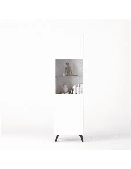 Atlantis Matte White Tall Display Cabinet, 3199
