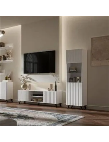 Atlantis Matte White Tall Display Cabinet, 3199