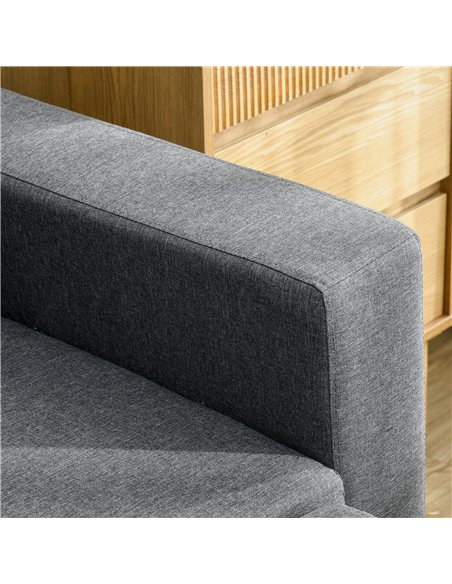 HOMCOM Corner Sofa Bed with Storage, 3 Seater Pull Out Sofa Bed, Convertible L Shape Sofa Couch with Reversible Chaise Lounge fo