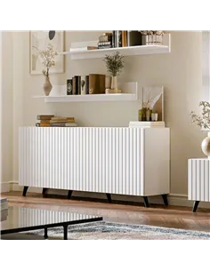 Atlantis Matte White Wide 4 Door Sideboard, 3197