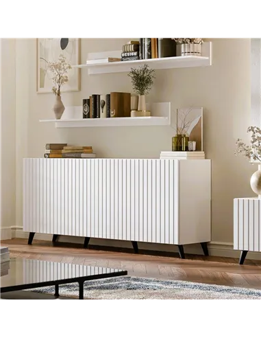 Atlantis Matte White Wide 4 Door Sideboard, 3197