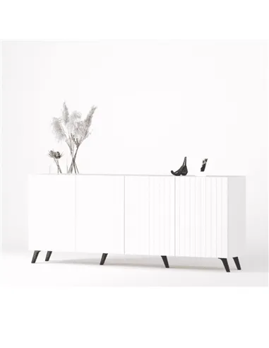 Atlantis Matte White Wide 4 Door Sideboard, 3197