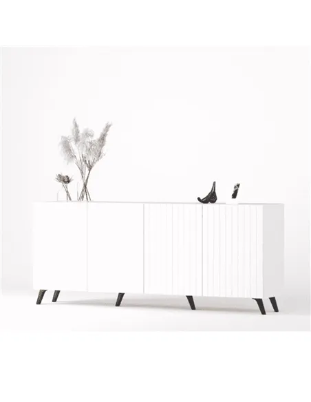 Atlantis Matte White Wide 4 Door Sideboard, 3197