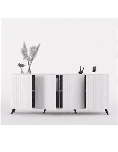 Atlantis Matte White Wide 4 Door Sideboard, 3197