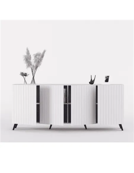 Atlantis Matte White Wide 4 Door Sideboard, 3197