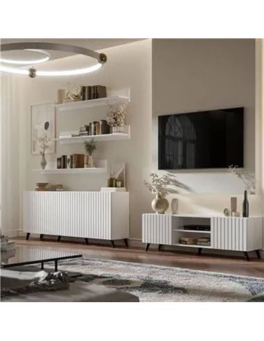 Atlantis Matte White Wide 4 Door Sideboard, 3197