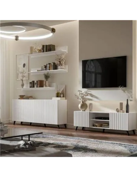 Atlantis Matte White Wide 4 Door Sideboard, 3197