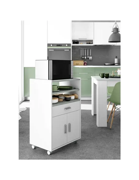 Ayden White and Grey Kitchen Trolley, 2918