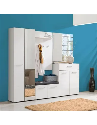 Beny Gloss White Hallway Storage, 3073