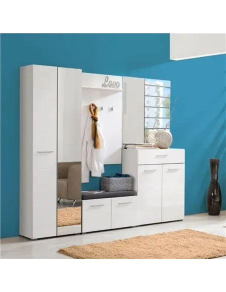 Beny Gloss White Hallway Storage, 3073