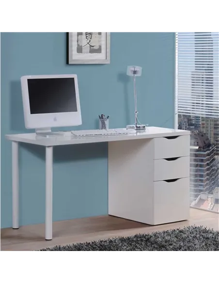 Blanco Artic White Desk With 3 Drawers, 2490