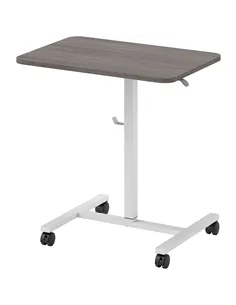 HOMCOM 75-115cm Manual Adjustable Sit-To-Stand Desk - White/Grey