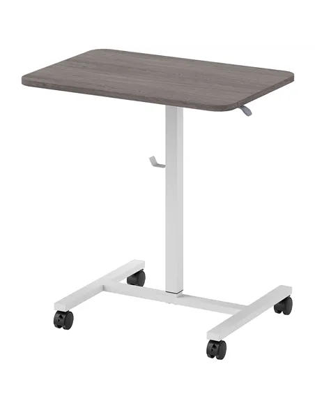 HOMCOM 75-115cm Manual Adjustable Sit-To-Stand Desk - White/Grey