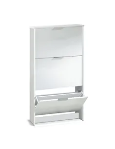 Brilo Matt White 3 Drawer Shoe Cabinet, 2894