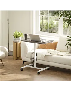 HOMCOM 75-115cm Manual Adjustable Sit-To-Stand Desk - White/Grey 2