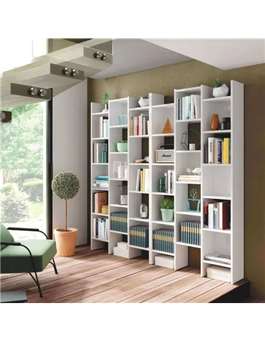 Cadiz White Gloss Triple Bookcase - 2601