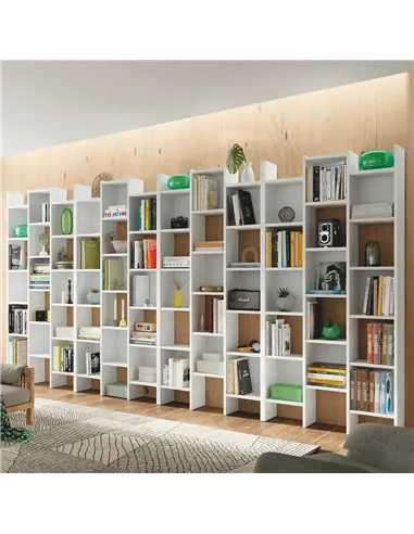 Cadiz White Gloss Triple Bookcase - 2601