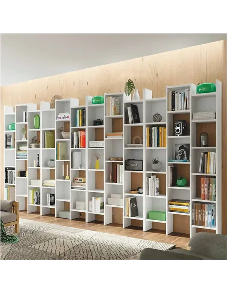 Cadiz White Gloss Triple Bookcase - 2601