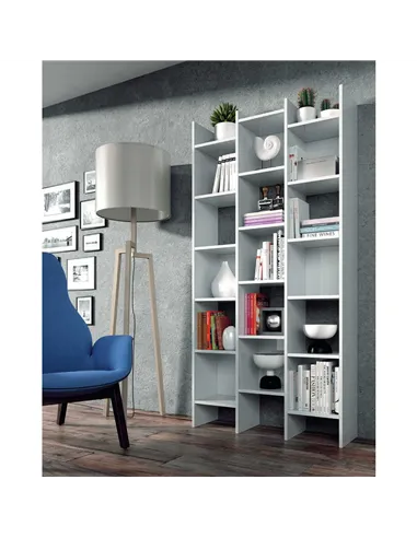 Cadiz White Gloss Triple Bookcase - 2601