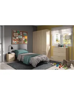 Cairo Oak Effect Compact 3 Door 3 Drawer Space-Saving Wardrobe, 3203 2