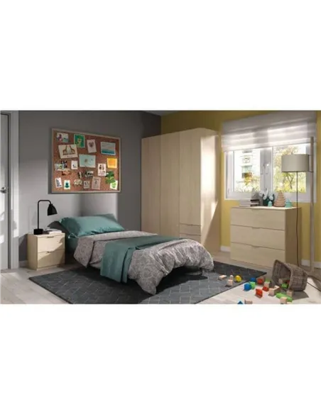 Cairo Oak Effect Compact 3 Door 3 Drawer Space-Saving Wardrobe, 3203