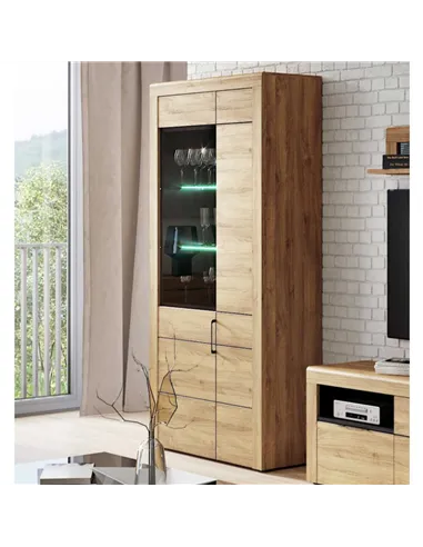 Camar Large Oak Effect 2 Door Display Cabinet K12, 2707