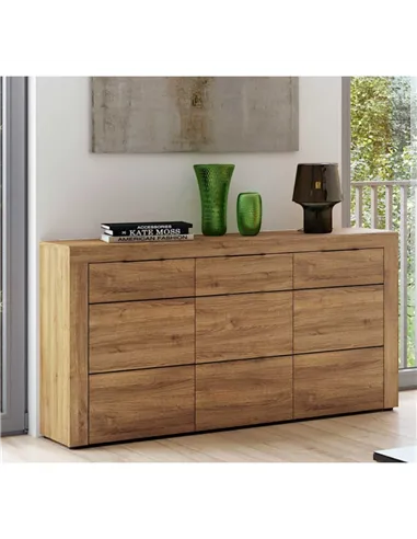 Camar Large Oak Effect 3 Drawer Sideboard K45, 2706