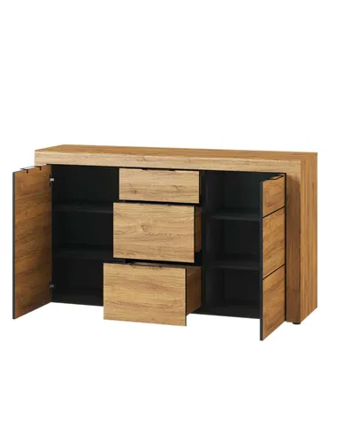 Camar Large Oak Effect 3 Drawer Sideboard K45, 2706
