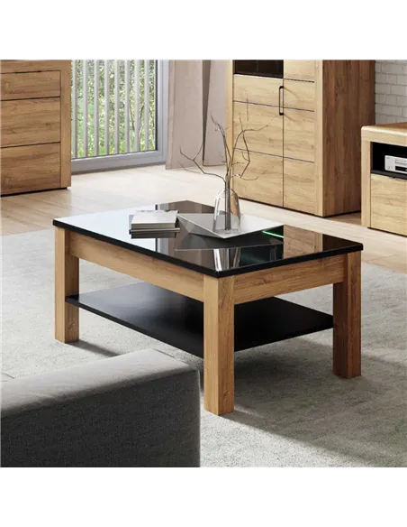 Camar Oak Effect and Black Gloss Coffee table K41, 2711