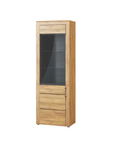 Camar Tall Oak Effect 1 Door Display Cabinet K10, 2710