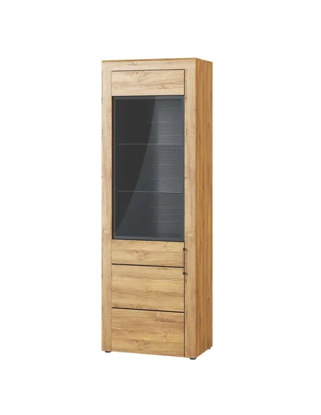 Camar Tall Oak Effect 1 Door Display Cabinet K10, 2710