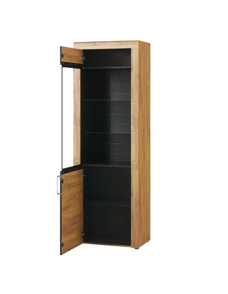 Camar Tall Oak Effect 1 Door Display Cabinet K10, 2710